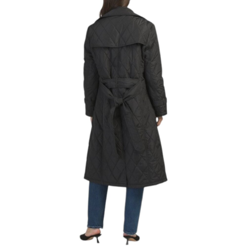 REBECCA MINKOFF Long Belted Quilted Trench Cor - Picture 2 of 2